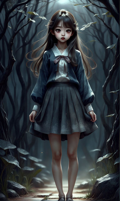 dark silhouette Anime girl - Playground