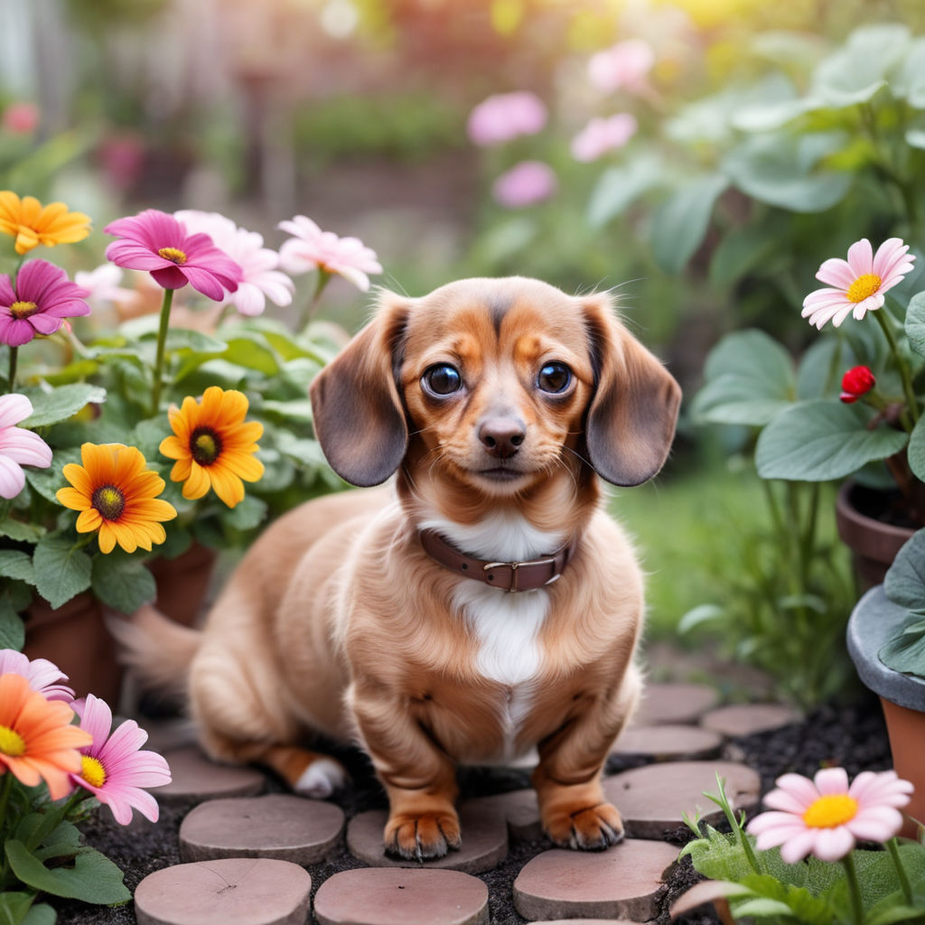 munchkin cat and dachshund