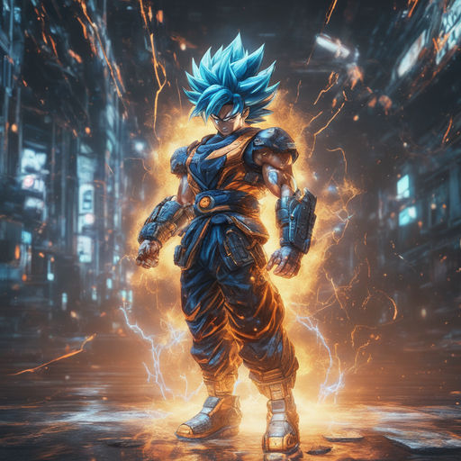 Ssj5 with silver hair and a powerful aura, high quality