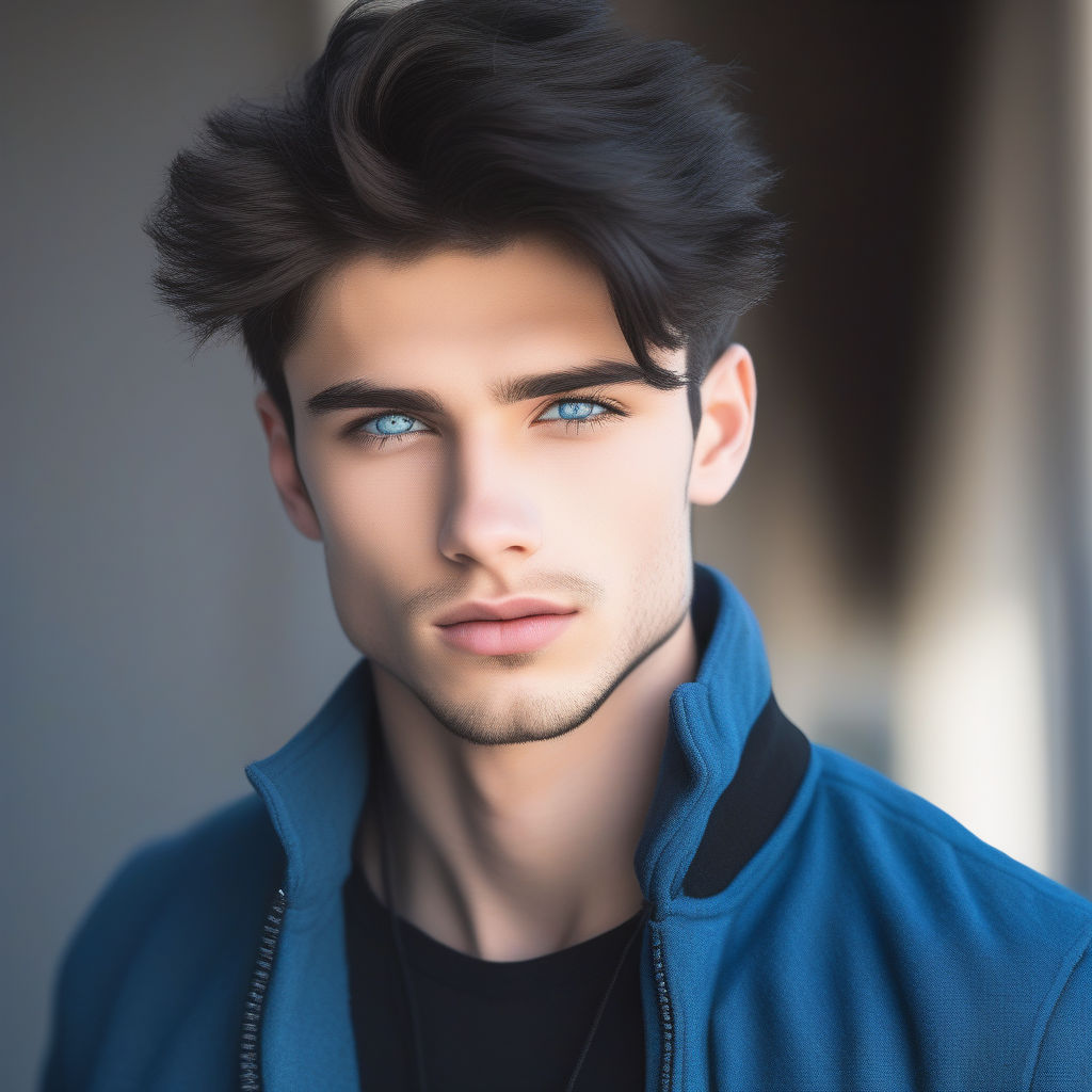 handsome man with blue eyes and brown hair