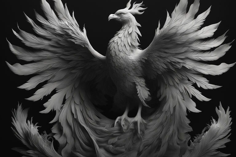 phoenix black and white wallpaper