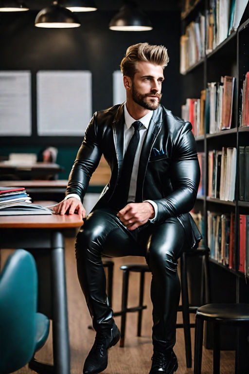 Sleek Black Leather Outfit