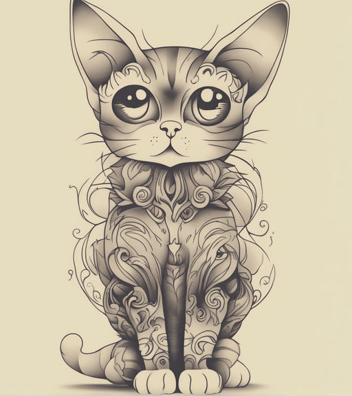 Business cat tattoo design