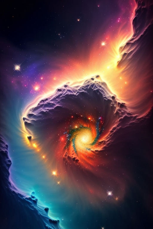 psychedelic colorful space nebula