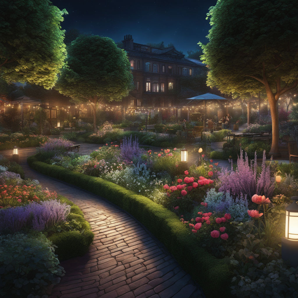 Enchanted Garden Background Illustration 2d Anime Style Stock Photo,  Picture and Royalty Free Image. Image 192035538.