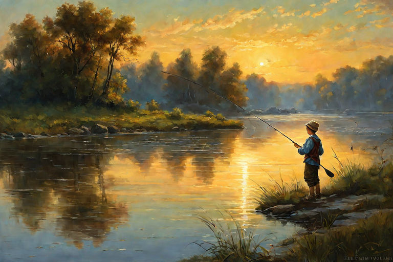 Fly Fishing on the Lake: Capturing Serenity in Watercolor
