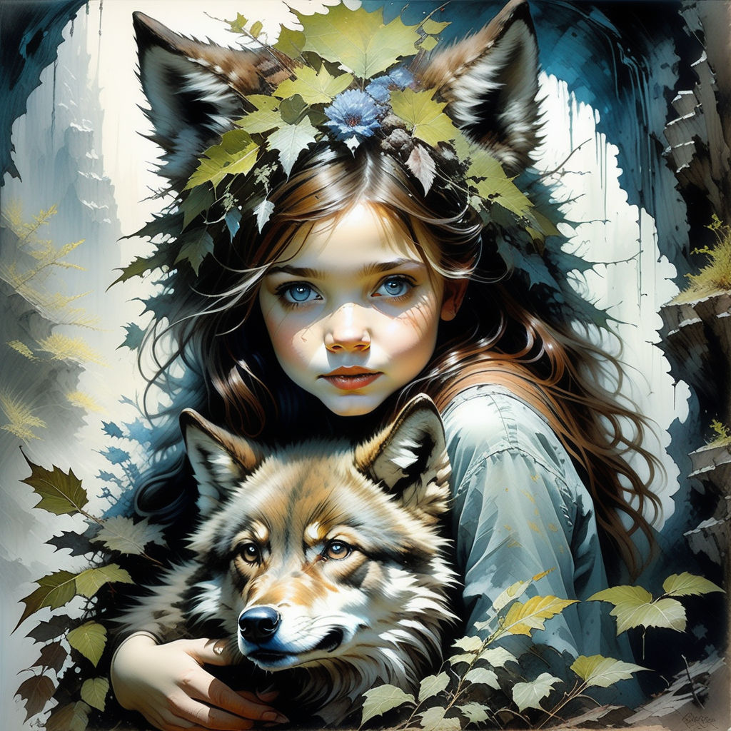 Beautiful Girl & Fox Diamond Painting