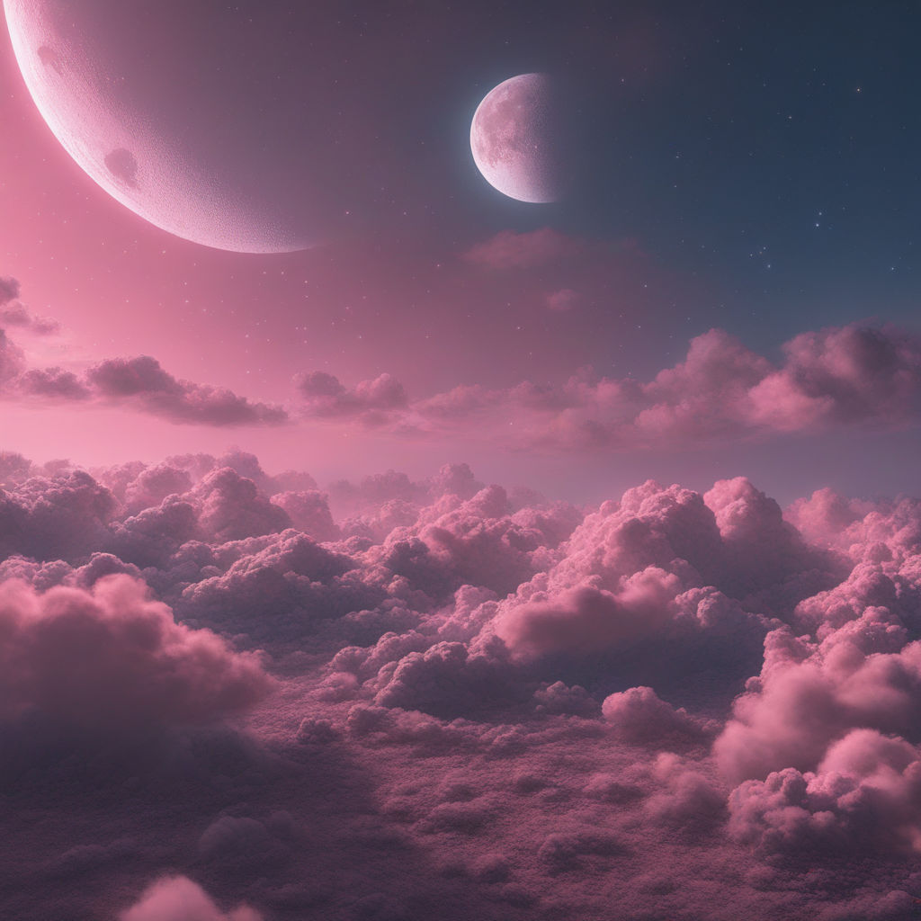 ArtStation - Cute Moon Black Girl In Pink Cloud