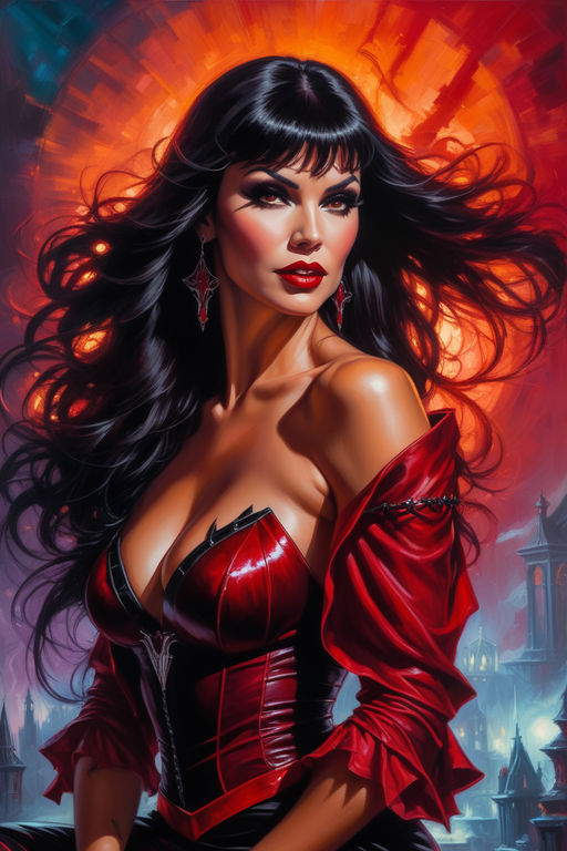 a perfect painting of a sexy woman, perfect face, gorgeous, big  