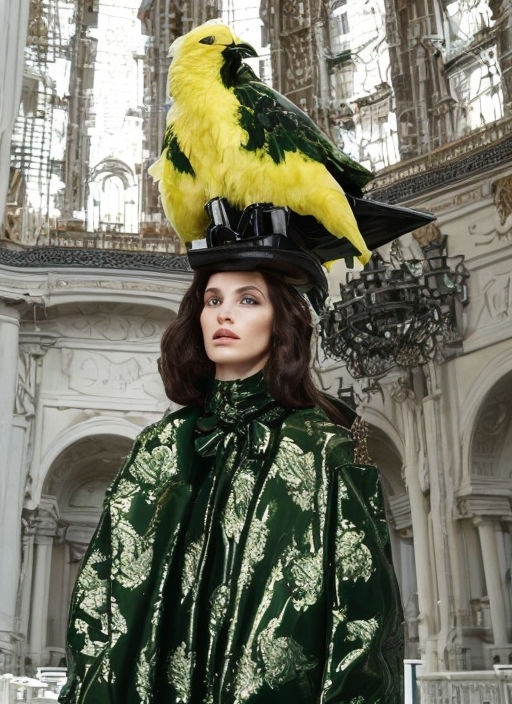 eagle in Louis Vuitton dress on vogue magazine - Playground