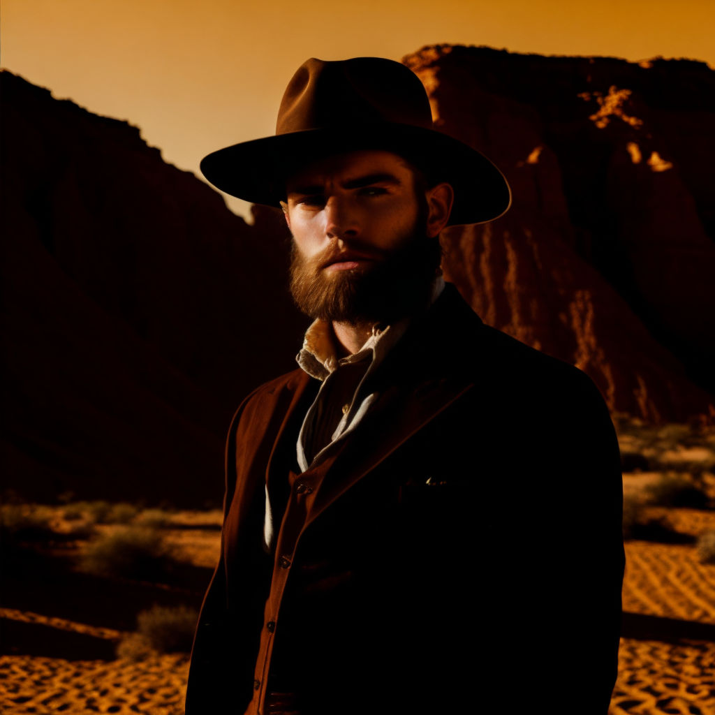 Premium Photo  Man unshaven cowboys american cowboy leather cowboy hat  portrait of young man wearing cowboy hat cowboys in hat handsome bearded  macho