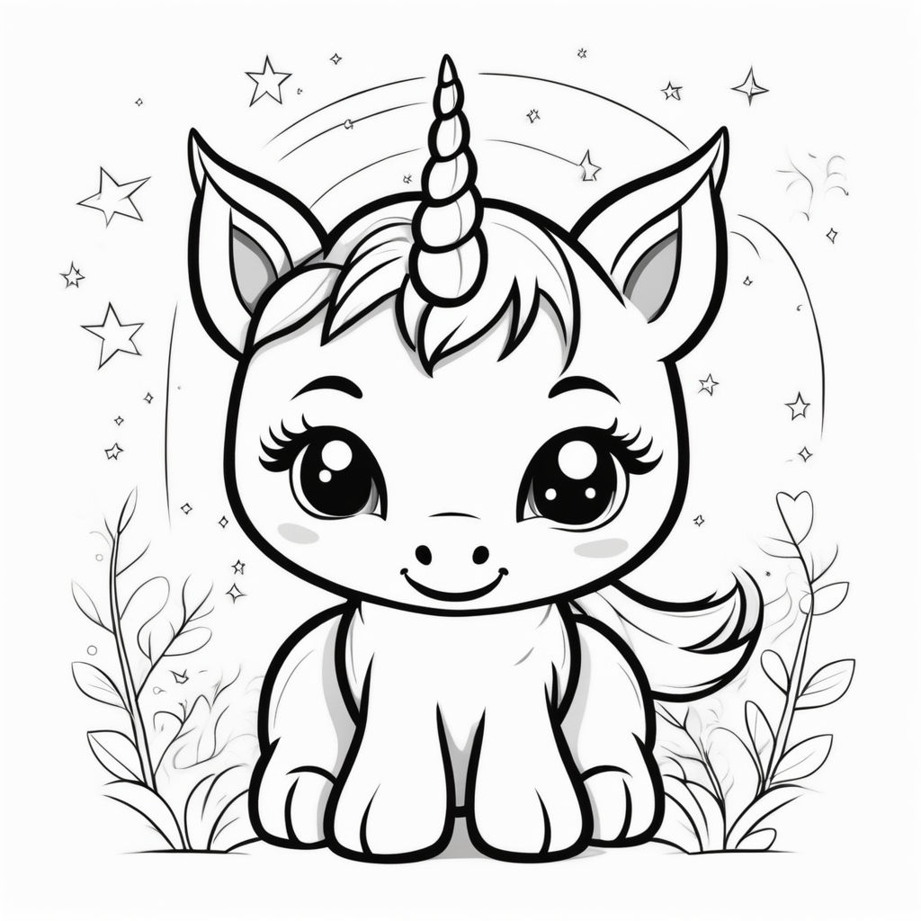 Cute Easy Unicorn Drawing v14