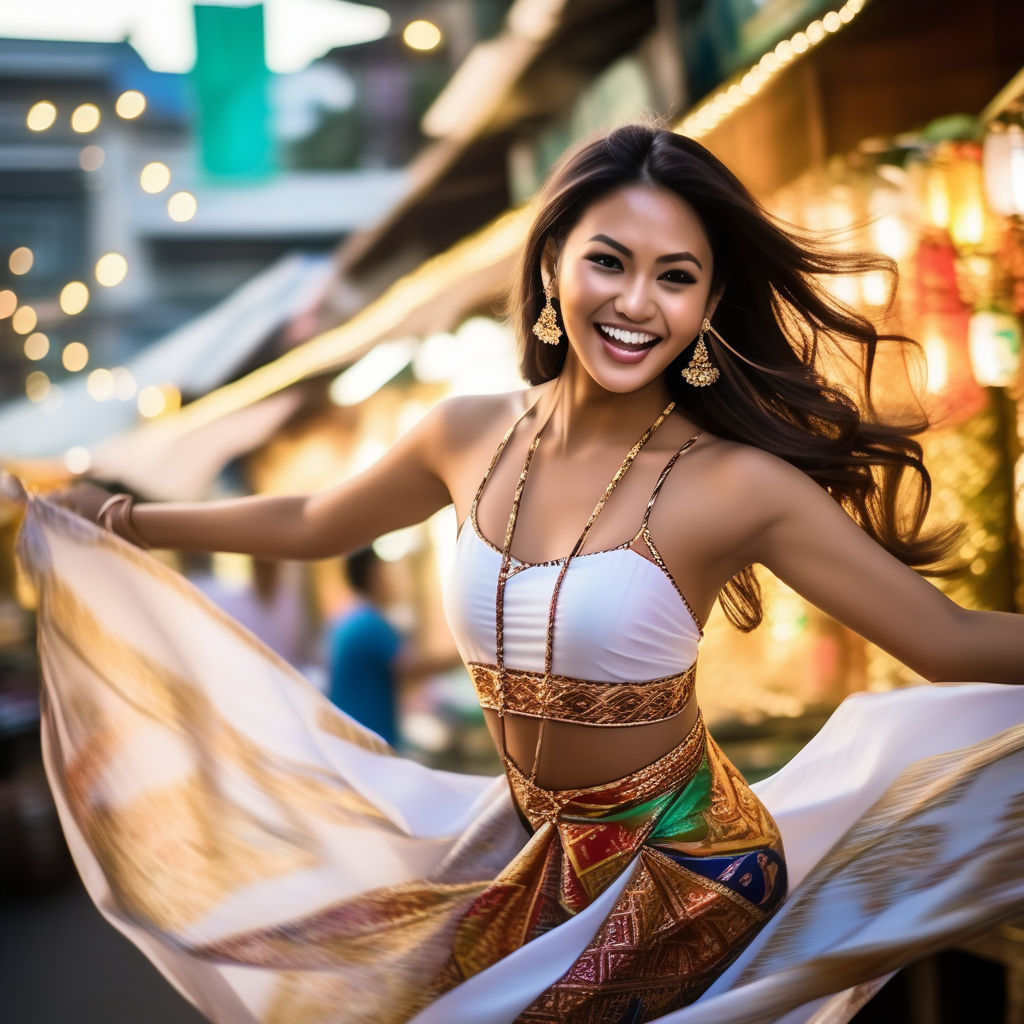 Female Hawaiian Hula dancer wearing coconut bikini, yellow lei