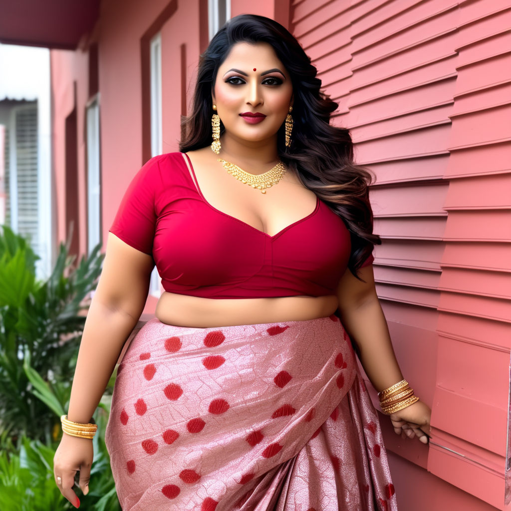 Sultry plus size well endowed full figured size 44 Bengali woman