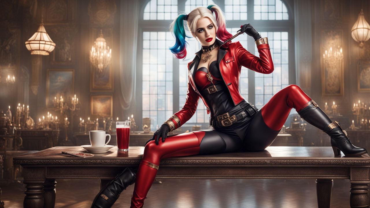 Harley Quinn LEGGINGS Cosplay Leggings Sexy Yoga Leggings Womens Sexy  Leggings Red and Blue Harlequin Leggings Harley Quinn Costume Cosplay