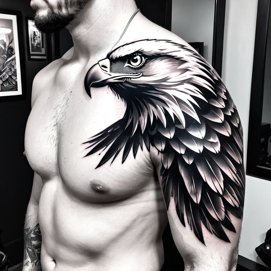 Eagle and American flag done by Vincent Nelson @ Lucky Tiger in  Jacksonville, NC : r/tattoos