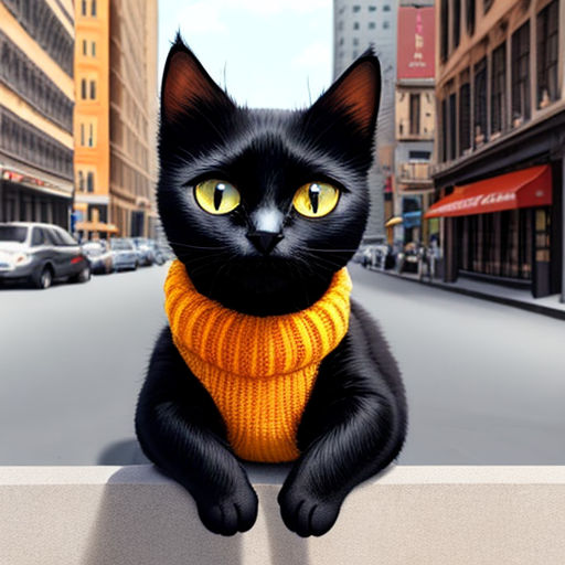 beautiful black cat wear gucci sweater and collar - Playground