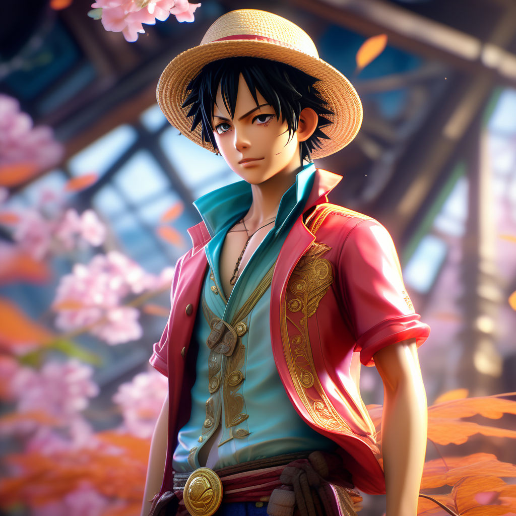 Luffy from one piece in traditional bavarian clothes on Craiyon