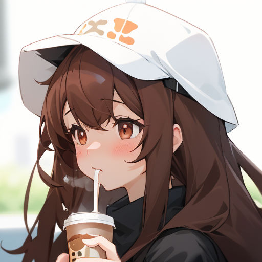 Anime Character Drinking Tea