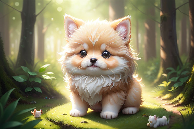 Little DOG cute forest fluffy cuteness overload character ...