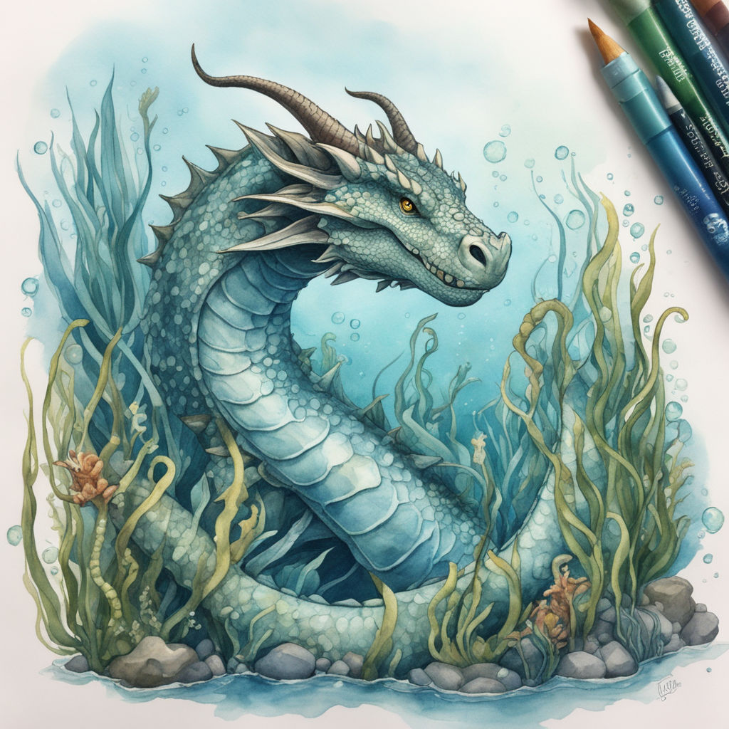 how to draw a realistic sea dragon