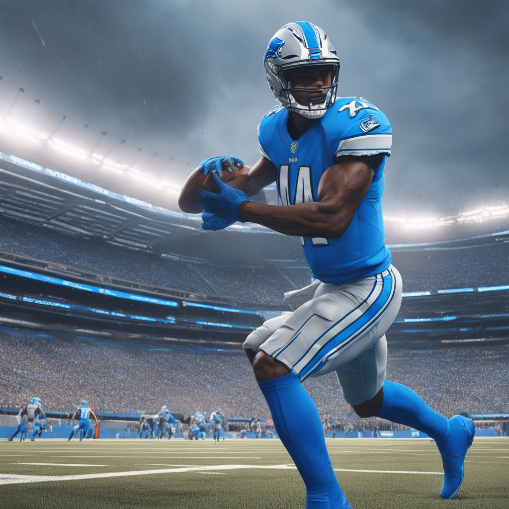 facial portrait of nfl detroit lions uniform - Playground AI