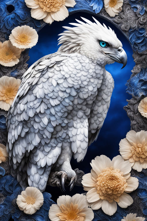 Silver detailed harpy eagle art - Playground