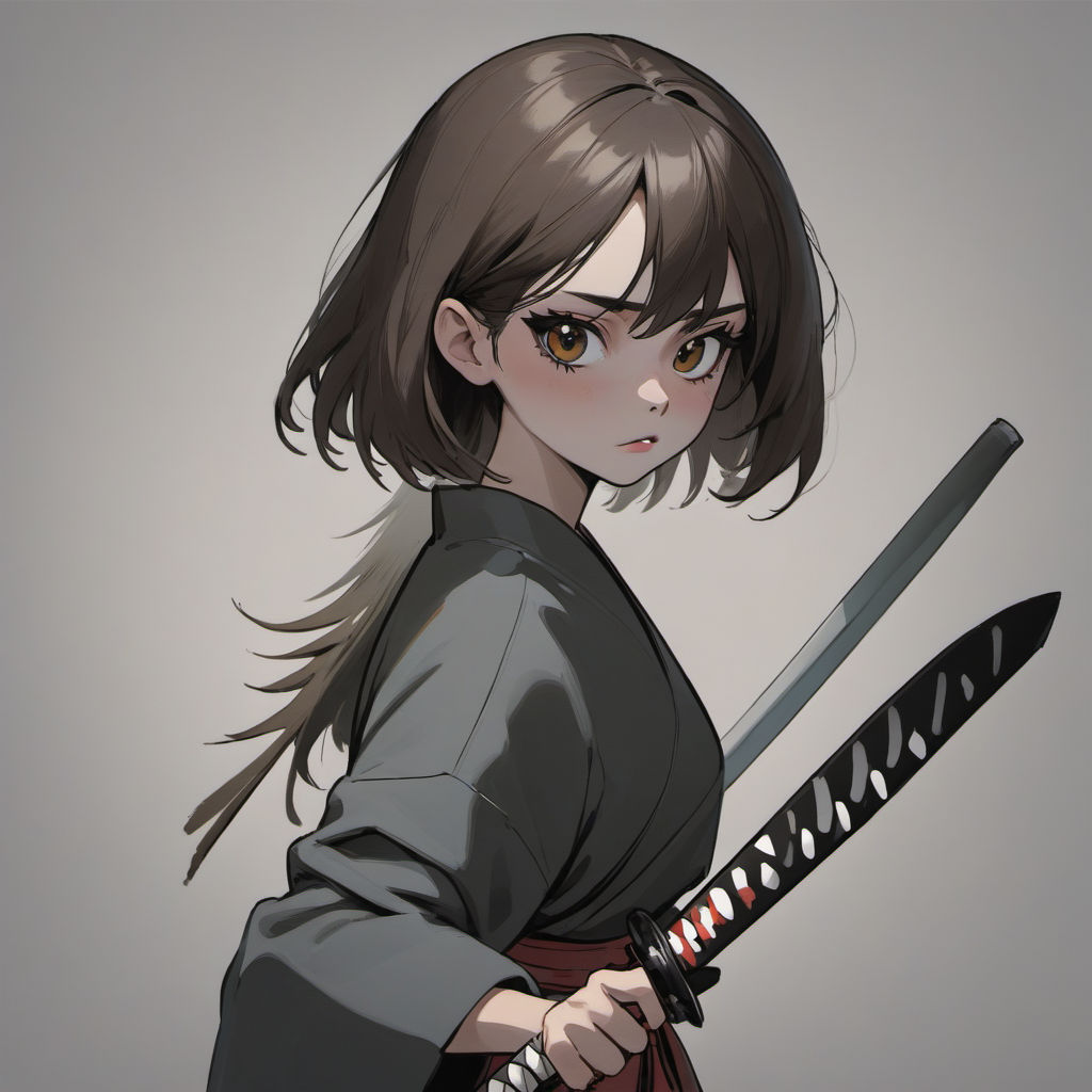 AI Art: Anime girl with a sword by @Dark07