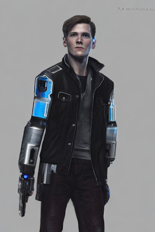 Download Detroit Become Human Connor Holding Gun Wallpaper