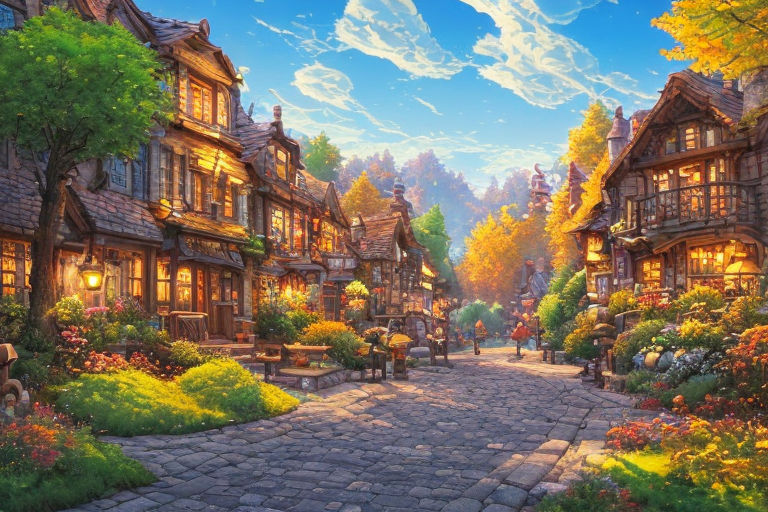 the village in Japan anime illustration is a place of harmony and balance,  where people live in harmony with the land and with each other. Stock  Illustration | Adobe Stock