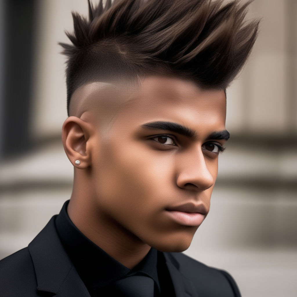 Short Textured Faux Hawk with Fade and Beard - The Latest Hairstyles for Men  and Women (2020) - Hairstyleology