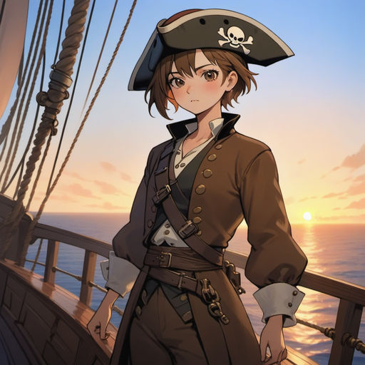 Anime Girl Pirate on the Background of the Ship. Generative AI, Generative,  AI Stock Photo - Image of cloud, destination: 273294682