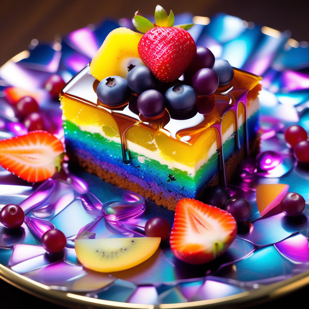 Rainbow fruits cookies cake