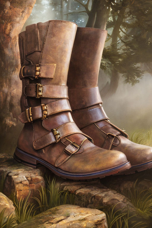 Medieval Men's High Leather Boots forest 