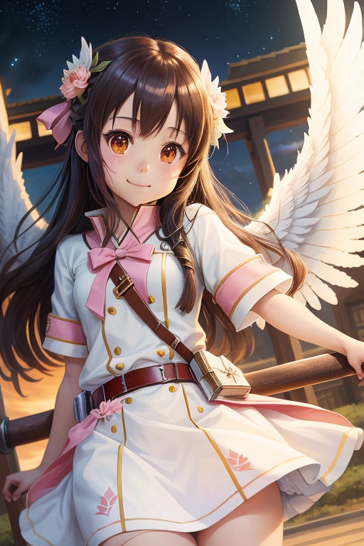 Anime Girl With Angels Wings