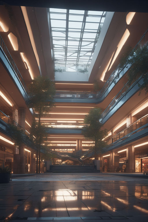 dreamcore looking mall, liminal space, light soft, Stable Diffusion