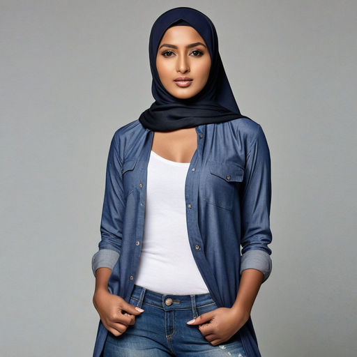 LGBTQ Beautiful sexy young Hijabi model mommy wearing incredibly beautiful  slip short and tight top. She is fit but not very thin - Playground