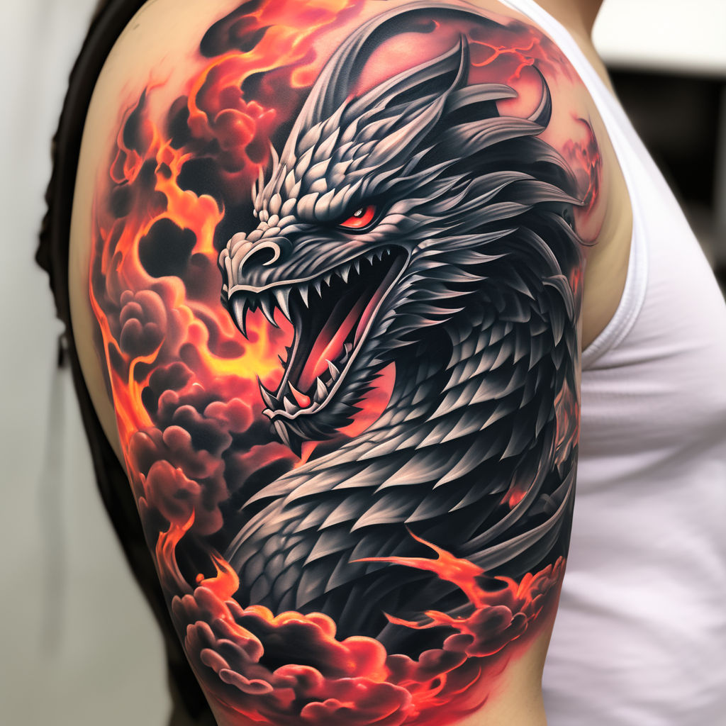 Welsh Dragon Tattoo Design | Dragon tattoo designs, Welsh tattoo, Dragon  tattoo