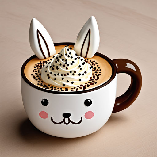 Cute coffee, kawaii drinks, coffee cup, cappuccino, latte