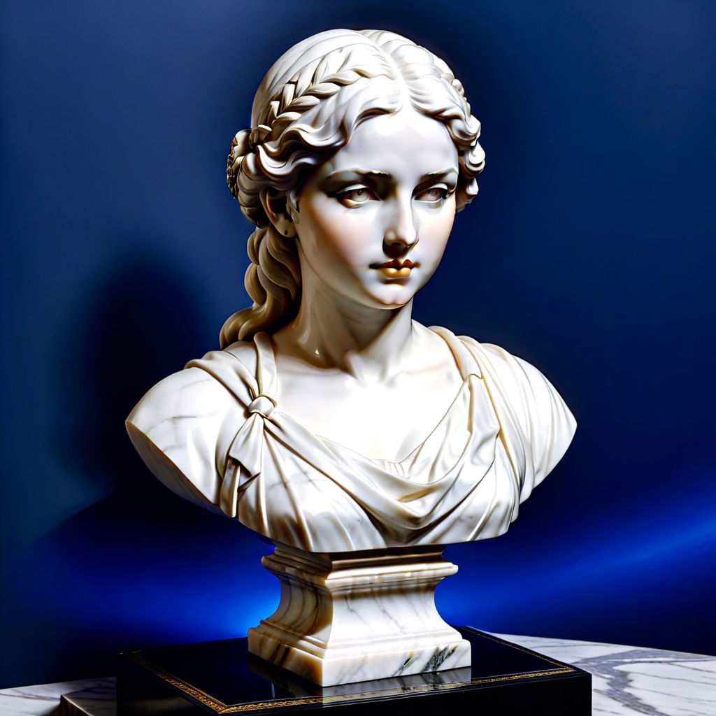 AN ITALIAN MARBLE BUST OF A GODDESS, AFTER THE