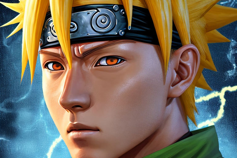 naruto uzumaki, anime key visual colorized portrait