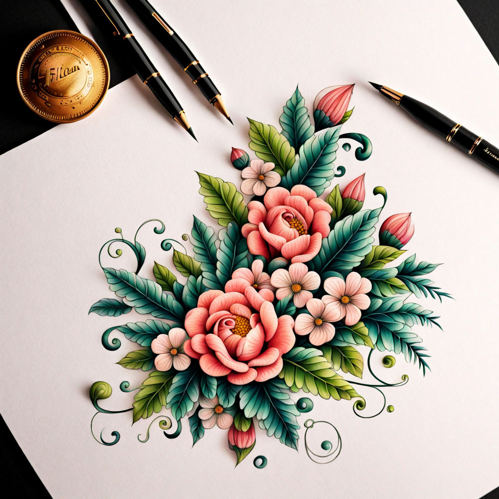 Traditional Flower Tattoo Stock Illustrations – 32,692 Traditional Flower  Tattoo Stock Illustrations, Vectors & Clipart - Dreamstime