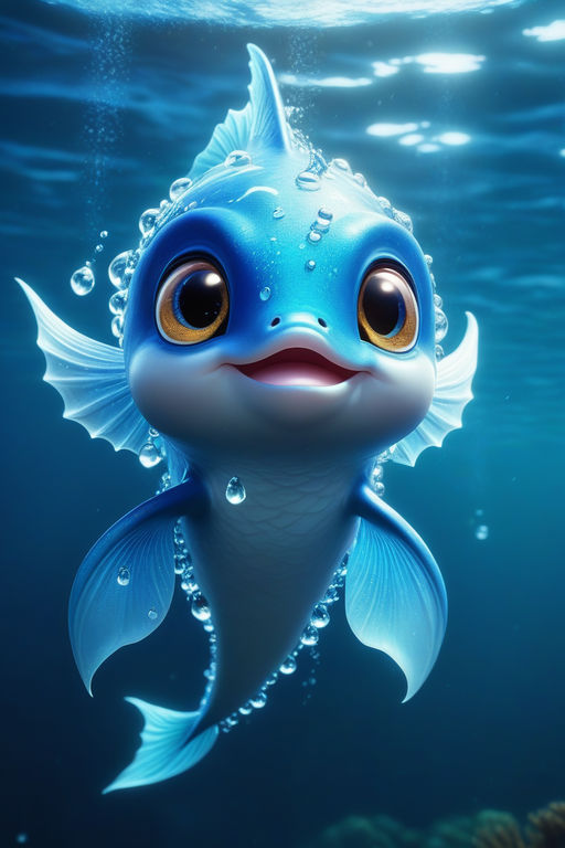 underwater adorable fish character - Playground