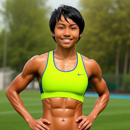 Portrait of Healthy Athletic 40 Year Old Asian Woman with a Lean Muscle and  Nice Core Body Lifting Her Right Arm and Smiling with Stock Photo - Image  of glove, black: 159604472