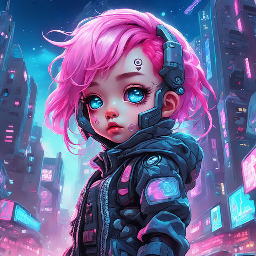 Cute and adorable cyberpunk girl - Playground