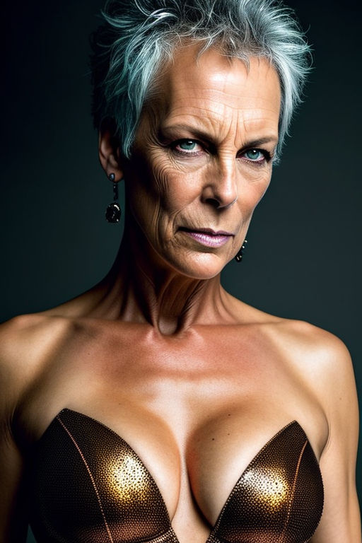 40 year old. Jamie Lee Curtis dressed in cleavage enhancing - Playground