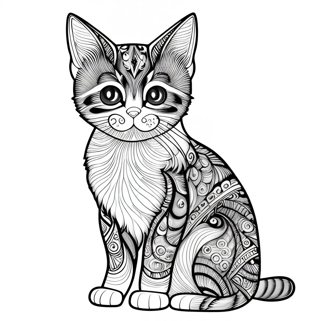 steampunk cat drawing