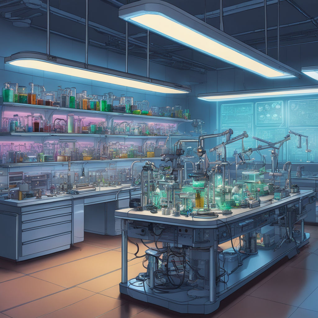 Futuristic scientific laboratory, biology and chemistry research lab,  experiment and study room, generative ai illustration Stock Illustration |  Adobe Stock