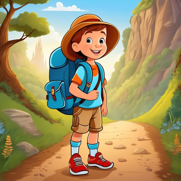 Hiking clipart illustration depicting a hiker with a backpack, enjoying the  scenic view of a waterfall in a lush forest. AI Generated 26674671 PNG