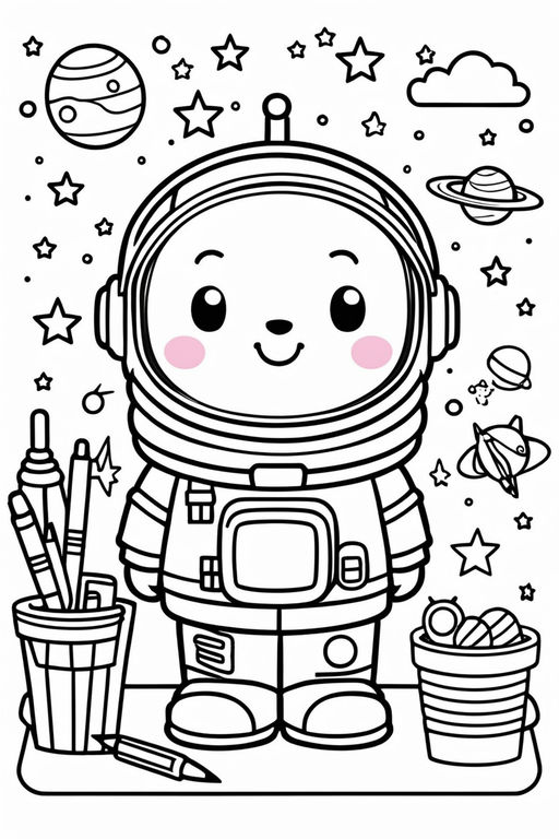 astronaut monkey coloring sheet